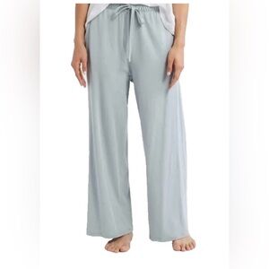 Eileen Fisher Pajama Drawstring Pants Relaxed Lounge Casual L Green